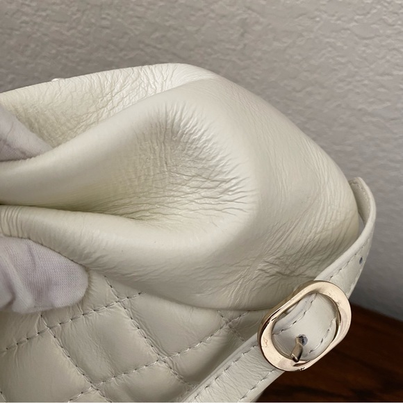 *FLAW White Duma Mini Leather Quilted Chain Backpack Top Handle S3 main image 16